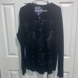 RUSH COUTURE Henley graphic shirt